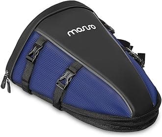 Motorcycle Tail Bag Multifunctional Waterproof Polyester Storage Saddle Bag, 10L Outdoor Sports Motorbike Rear Seat Light Tank Handbag Tool Carry Pouch with Shoulder Strap, Navy Blue