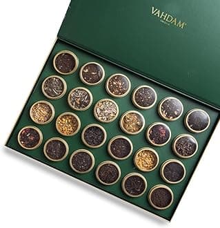 Luxury Tea Gift Set | 24 Unique Loose Leaf Teas in Tin Caddies - Premium Tea Gift Box |Gluten Free & Non GMO | Gifts for Women, Men & Adults