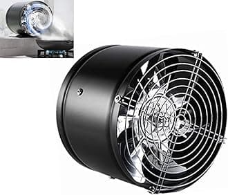 Super Suction Multifunctional Powerful Mute Exhaust Fan, Single Side Embedded Vent Fan, Ventilation Fan Aluminum Alloy Kitchen Exhaust Fan Protective Grille (white with base,6in) LO-705(Black,8in)
