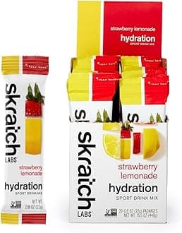 Hydration Sports Drink Mix Packets – Real‑Fruit Electrolyte Powder for Fast Hydration & Endurance | Strawberry Lemonade | 20 Pack | Vegan, Non‑GMO, Clean Ingredients