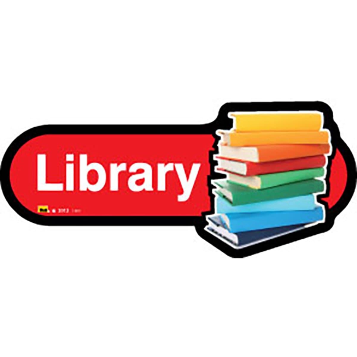 Dementia Friendly Library Room - Red Sign -400mm wide