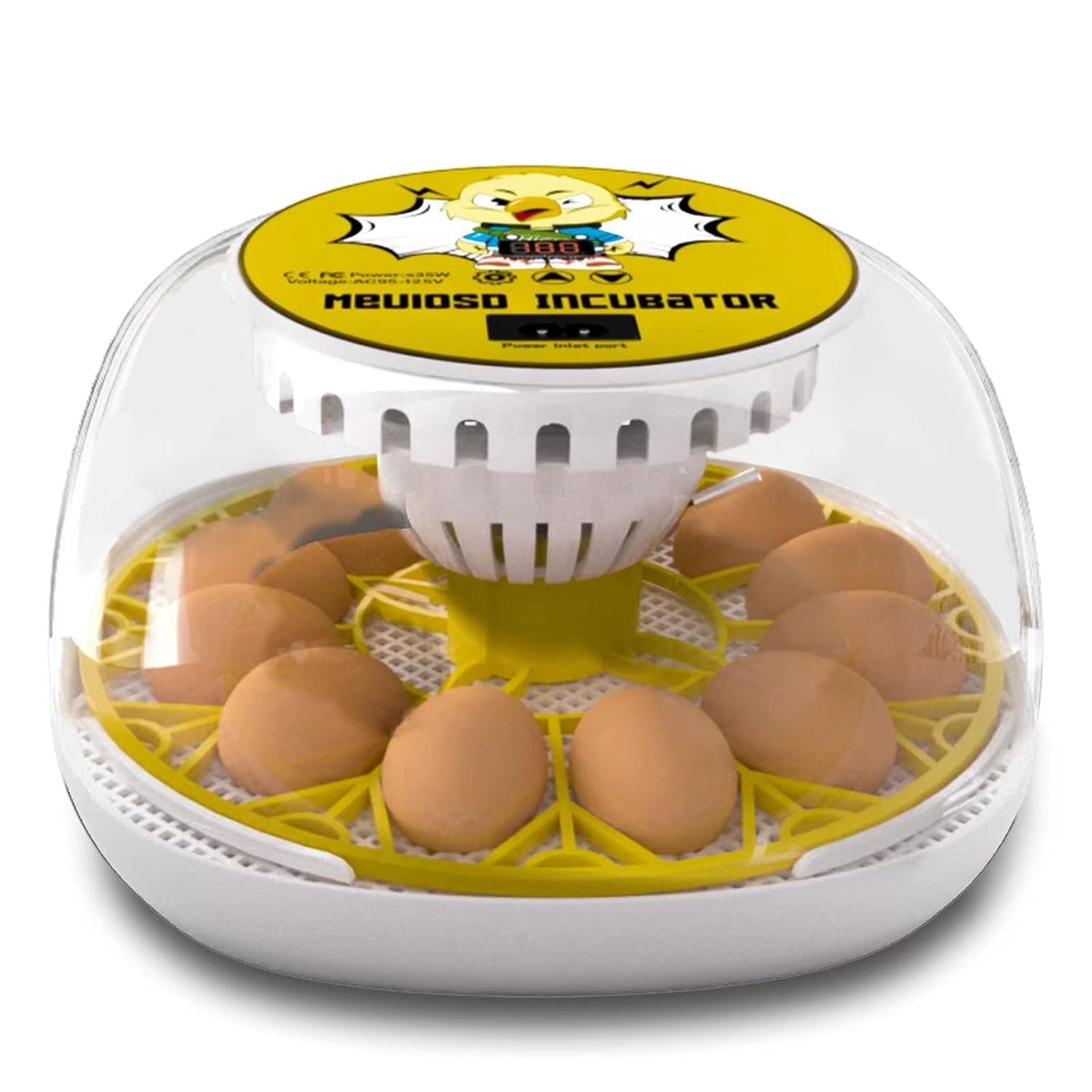 Egg Incubator 12-24 Eggs Automatic Intelligent Incubators for Hatching Eggs，with Automatic Turner and Temperature Control Small Poultry Incubator for Hatching Chicken Quail Duck Bird Eggs