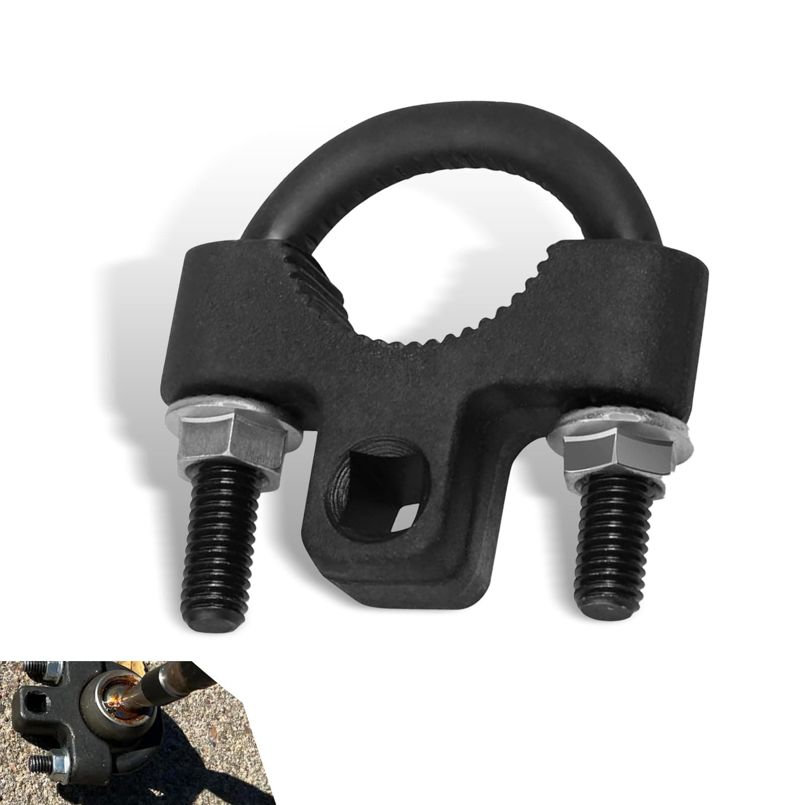 1 PC Inner Tie Rod Tool, Hard Metal Inner Rocker Removal Installation Tool, Inner Tie Rod End Wrench with Non-Slip Teeth, Universal for Most Cars Trucks (Black)