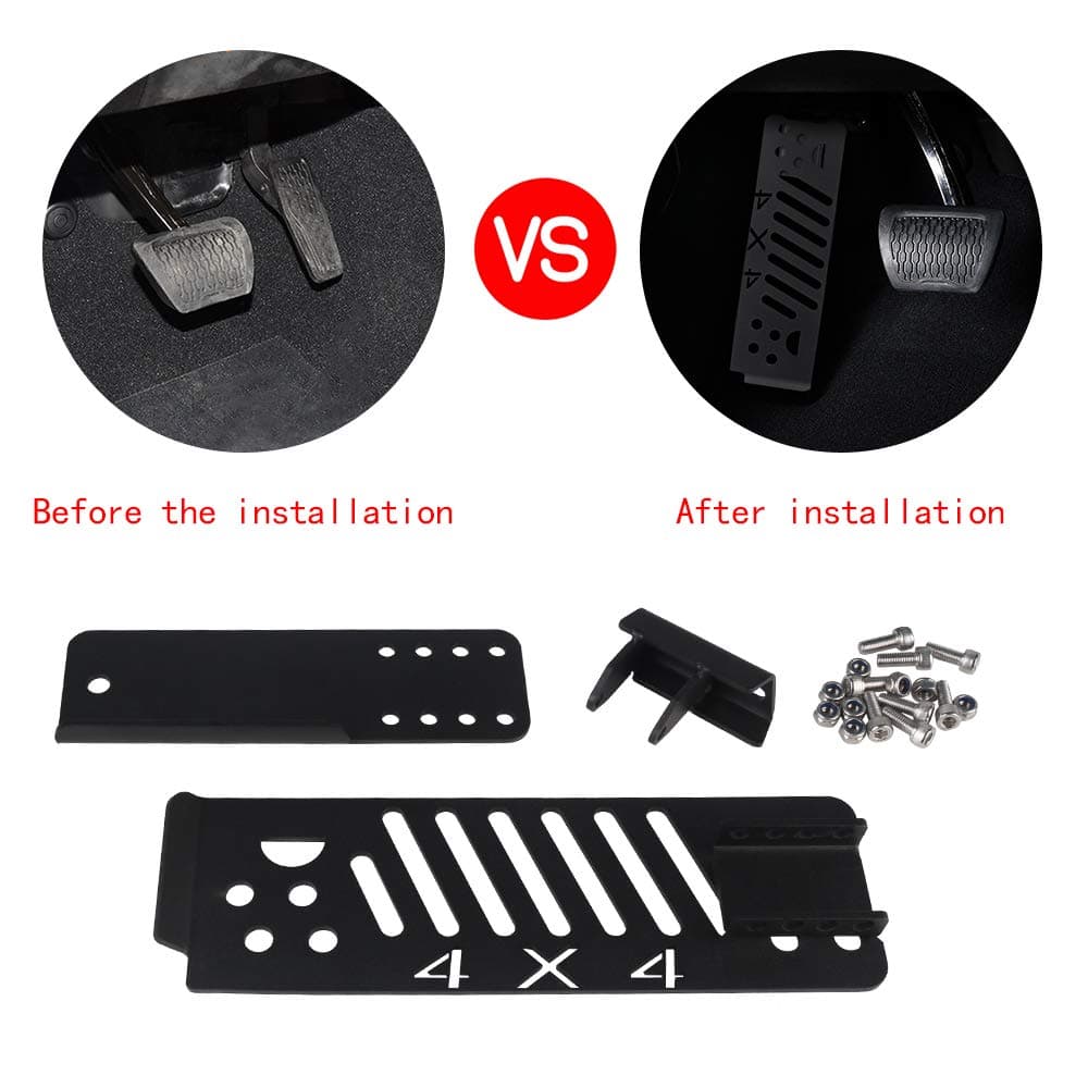 Jeep JL Dead Pedal,Athiry Black Left Driver Side Foot Rest Dead Pedal Aluminum Alloy Adjustable Foot Pegs Kick Panel for 2018 Jeep Wrangler JL 4x4