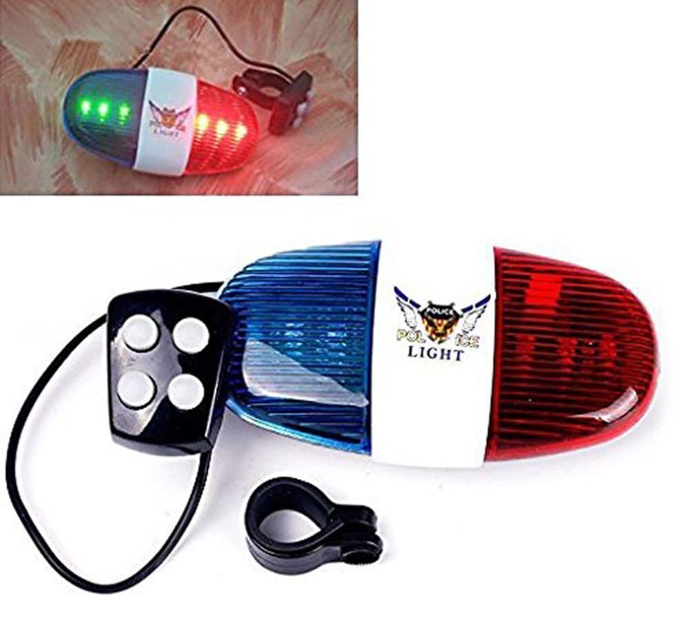 Lighter House XC-325 6 Plastic LED Light 4 Sounds Trumpet Cycling Horn, Multi Color