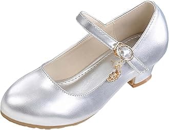 Girls Dress Shoes Wedding Party Heel Mary Jane Princess Flower Shoes Crystal Shoes (Little Kid/Big Kid)