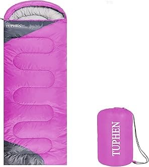 tuphen - XL Sleeping Bags: 3-4 Seasons Warm Cold Weather - Camping Sleeping Bag for Hiking Backpacking - Packable Travel Gear Summer Winter - Adults Kids Girls Boys, Light Purple Grey