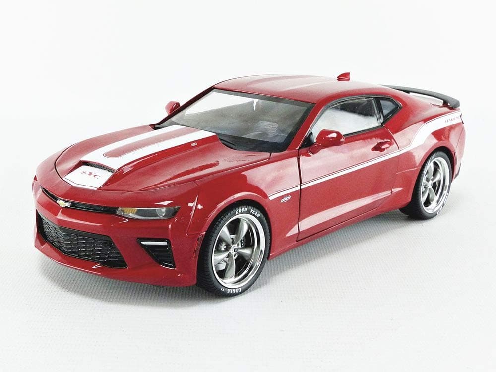 Auto World 2017 Chevrolet Camaro Yenko Coupe Red with White Stripes Limited Edition to 1002 pieces Worldwide 1/18 Diecast Model Car by