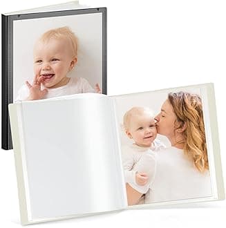CRANBURY Portfolio Binder for 8x10 Photos (Black), Poly Plastic 8 x 10 Art Presentation Book with Clear Plastic Sleeves, 24 Pages Hold 48 Pictures, 10x8 Photo Book with Customizable Front Pocket