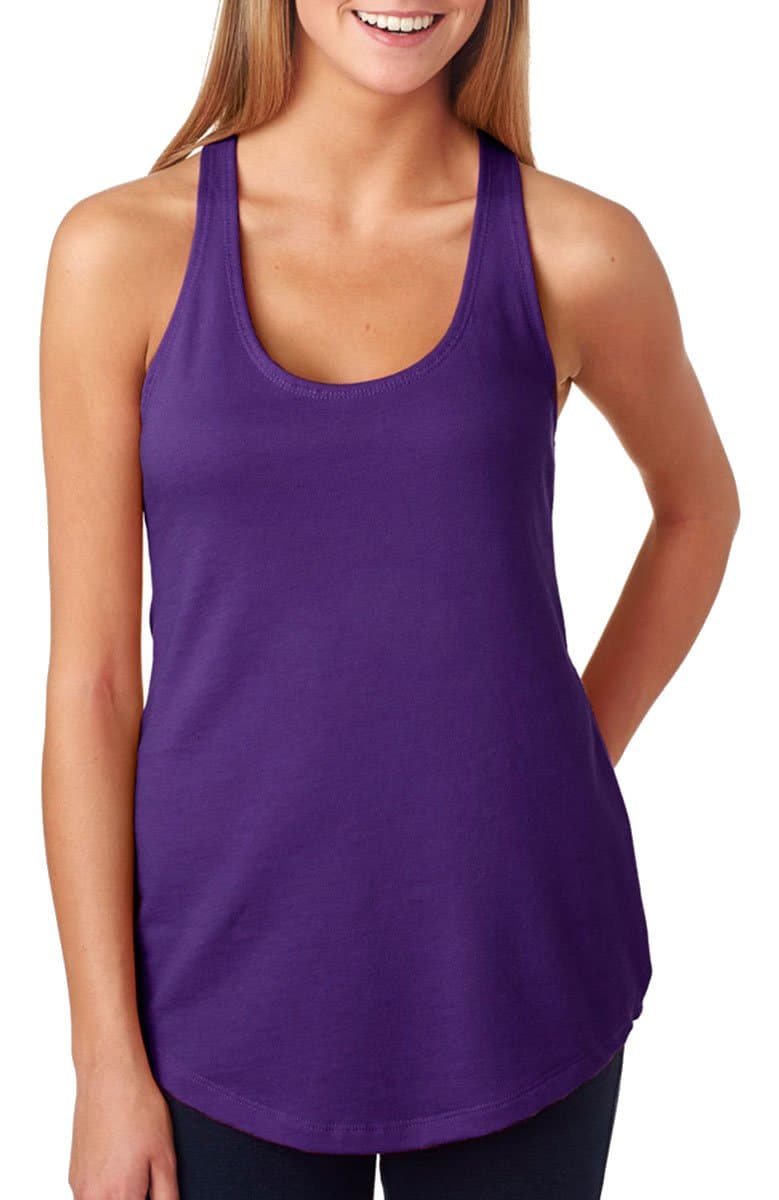 6933 Next Level The Racerback Terry Tank, Purple Rush, S