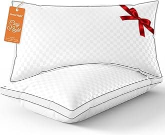 SweetNight Bed Pillows Queen Size Set of 2, Fluffy Luxury Hotel Pillows Collection Gusseted for Neck and Shoulder, Side Back Stomach Sleeper Pillow, Cozy Night 18"X28"