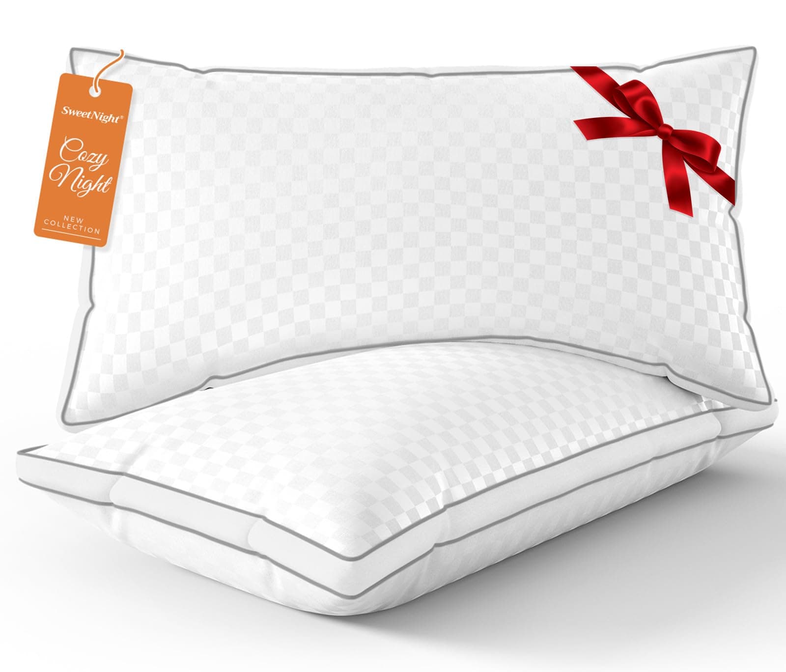 Cozy Night Pillows, Queen, White 2 Count