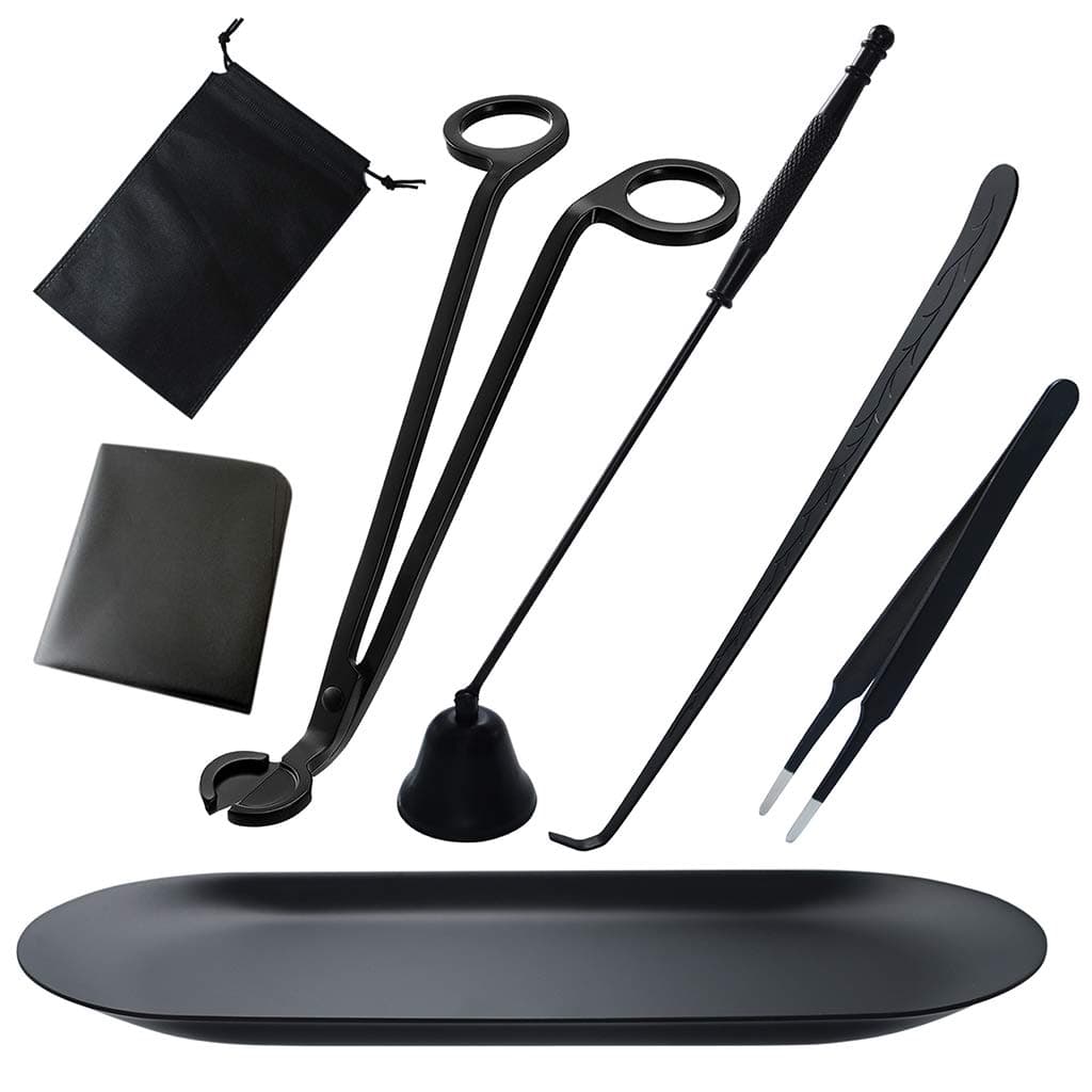laffeya Candle Wick Cutter, Candles Accessory Set 3 in 1 - Wick Trimmer Scissors, Snuffer, Dipper, Candle Care Set with Storage Bag