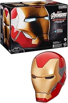 Avengers Marvel Legends Series Iron Man Electronic Premium Helmet with Light Effects, Endgame Role Play Item for Adults