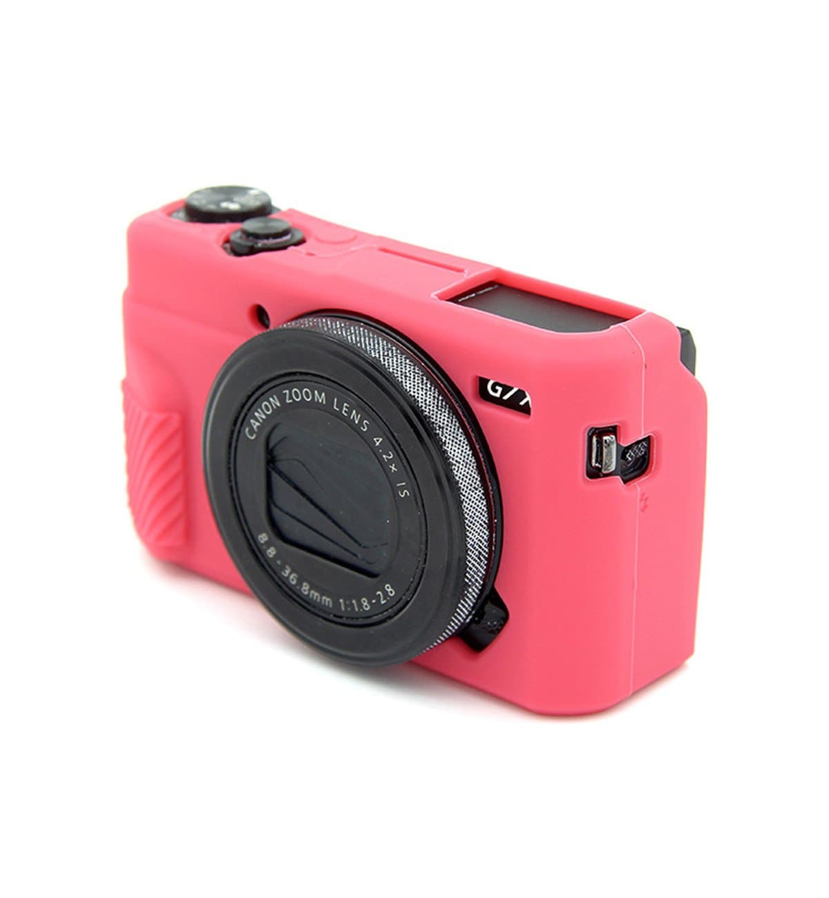 UKABEA Silicone Case Rubber Camera Protective Cover Skin for Canon PowerShot G7X Mark II Digital Camera - Hot Pink