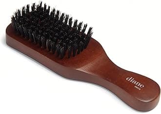 Reinforced Boar Bristle Club Wave Brush for Men and Barbers – Medium Bristles for Thick and Curly Hair – Use for Detangling, Smoothing, Wave Styles, Restore Shine and Texture