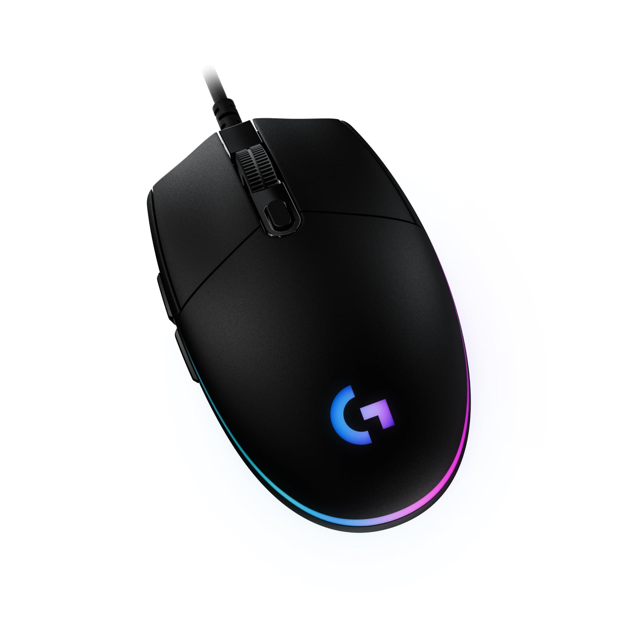 Logitech G USB G G203 Wired Gaming Mouse, 8000 DPI, Rainbow Optical Effect LIGHTSYNC RGB, 6 Programmable Buttons, On-Board Memory, Screen Mapping, PC/Mac Computer and Laptop Compatible - Black