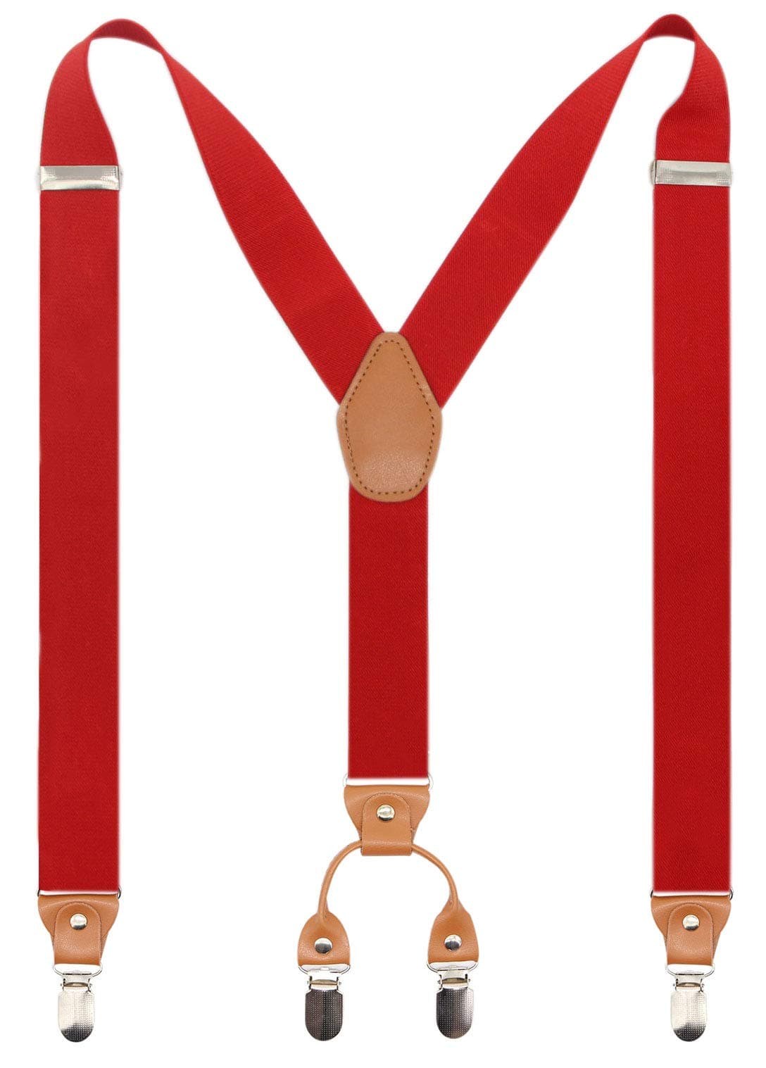 Timiot Men’s Y-Back 4 Metal Clip Elastic Wide Suspenders Perfect For Both Casual&Formal