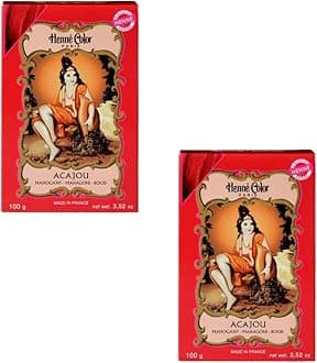 Fenny’s Creation Henne Color Mahogany Henna Powder 100g (Pack of 2) henna for hair (ACAJOU) with Fenny's Creations Shower Cap