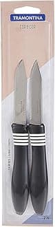 Tramontina Cor&Cor 2 Pieces Paring Knife Set with Stainless Steel Blade and Black Polypropylene Handle