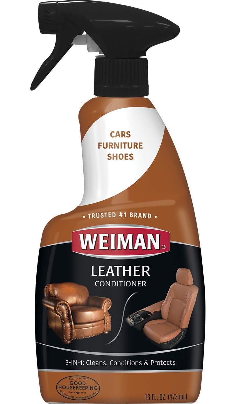 Weiman Leather Cleaner and Conditioner - 16 Ounce - Use On Finished Leather in Car Interior Shoe Boots Briefcase Handbags Jackets and Luggage