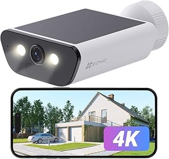 4K Solar Security Camera with Built-in Solar Panel, AOV Mode 24/7 Recording, Outdoor Wifi Camera, CCTV Cameras, Colour Night Vision, Human Detection, Vehicle Detection, Two Way Audio, CB5