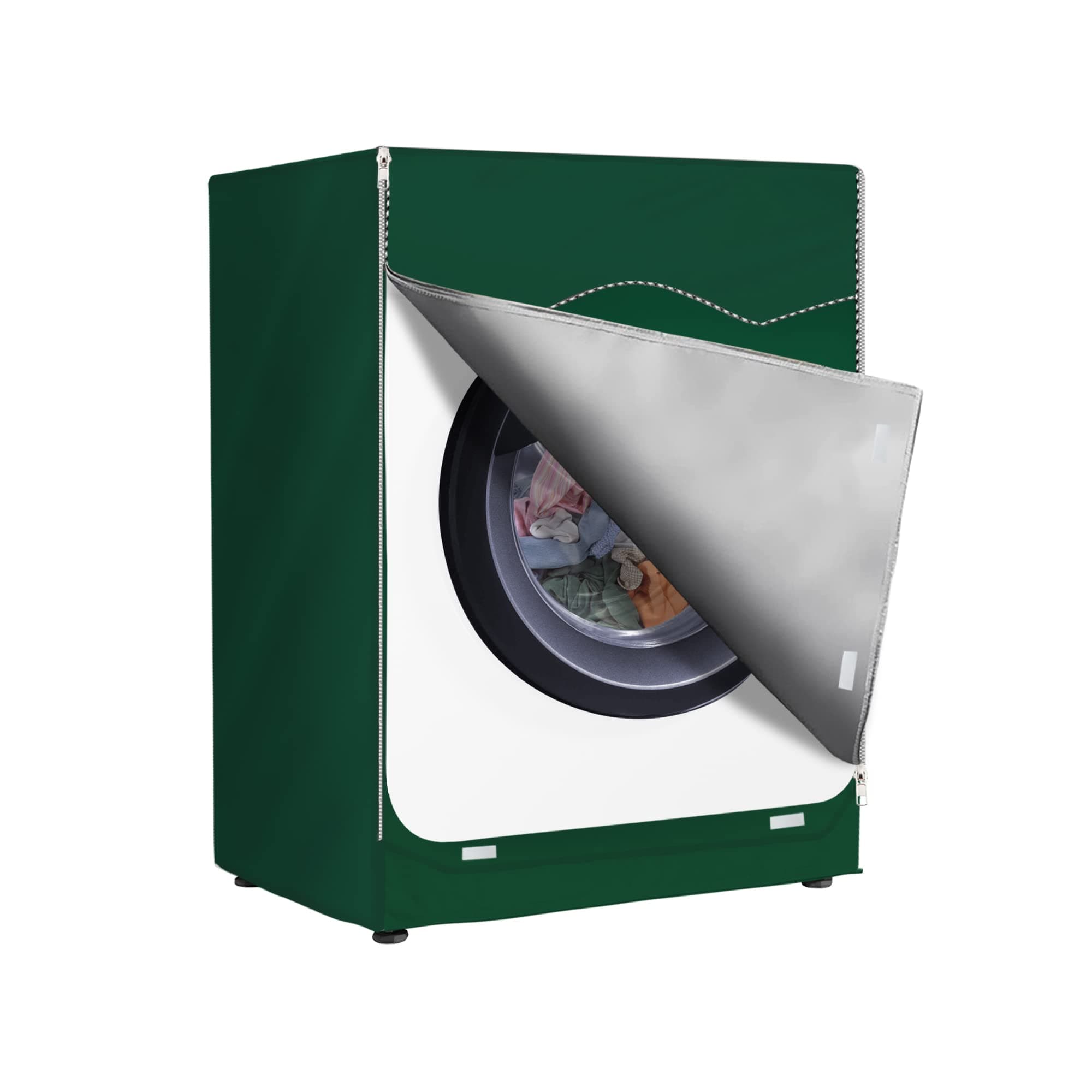 Washing Machine Cover/Front Load Washer Protection for Home Laundry,Universal Fit for Most Front Loading Washers and Dryers(Green,L)