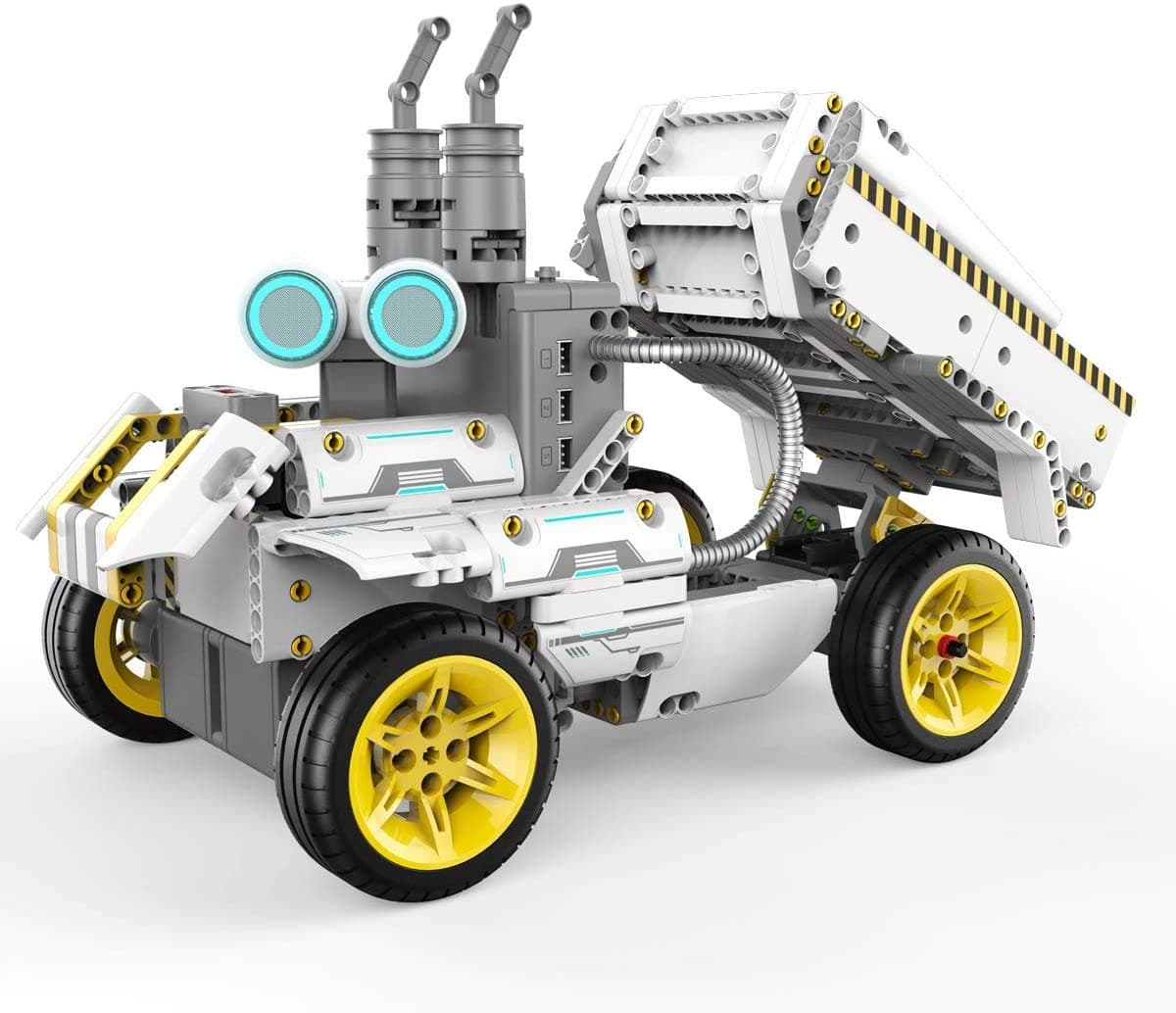 UBTECH JIMU Robot Builderbots Series: Overdrive Kit / App-Enabled Building and Coding STEM Learning Kit (410 Parts and Connectors), Yellow