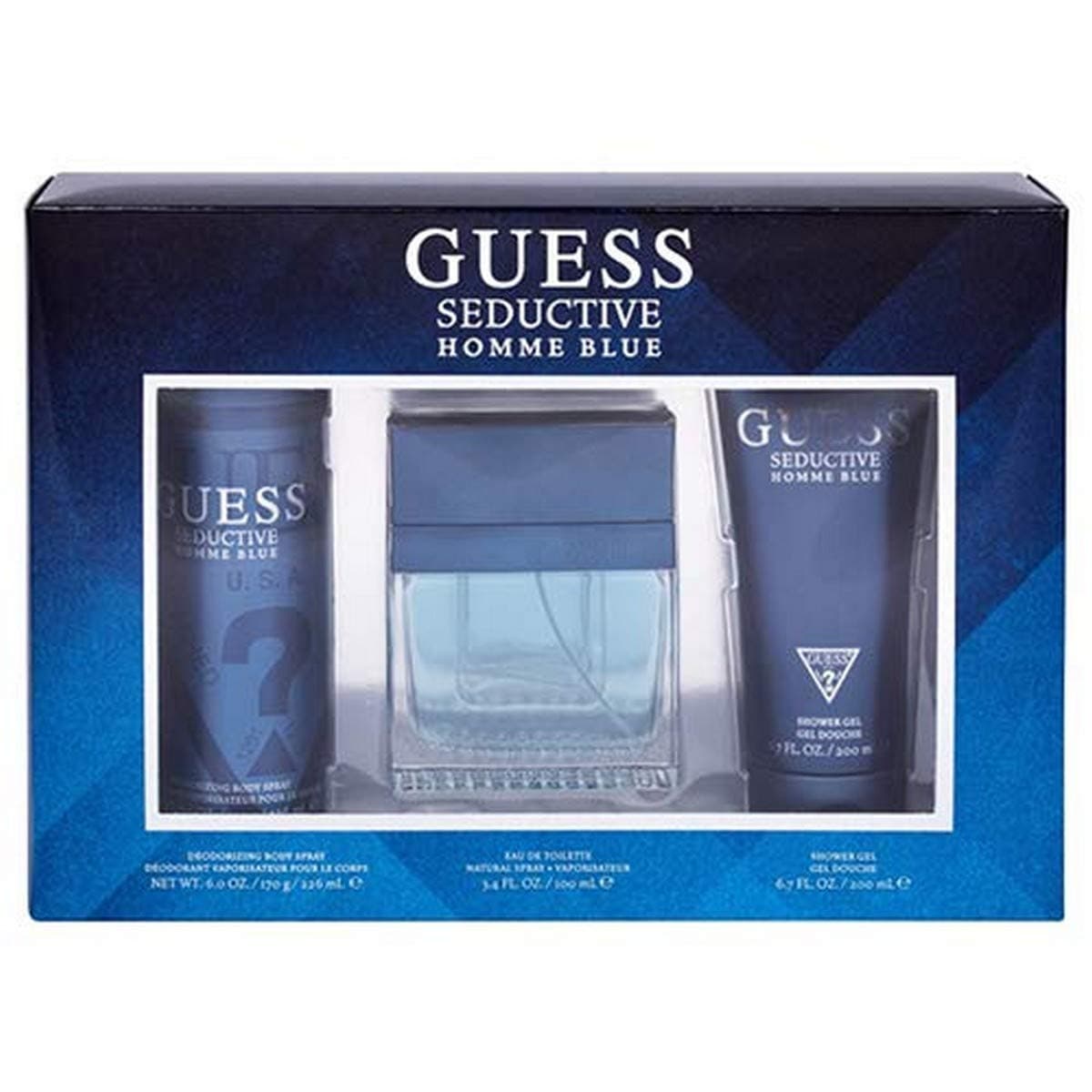 GUESS Seductive Gift Set for Men, Body Lotion Eau de Toilette 100 ml + Shower Gel 200 ml + Deodorizing Body Spray 226 ml
