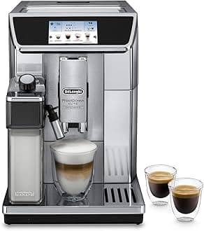 De'Longhi PrimaDonna Elite Fully Automatic Coffee Machine with Cold Brew, Original Italian Brand, 50+ Hot & Cold Bevarage Options with Hot Chocolate, Patented LatteCrema Technology, ECAM650.85