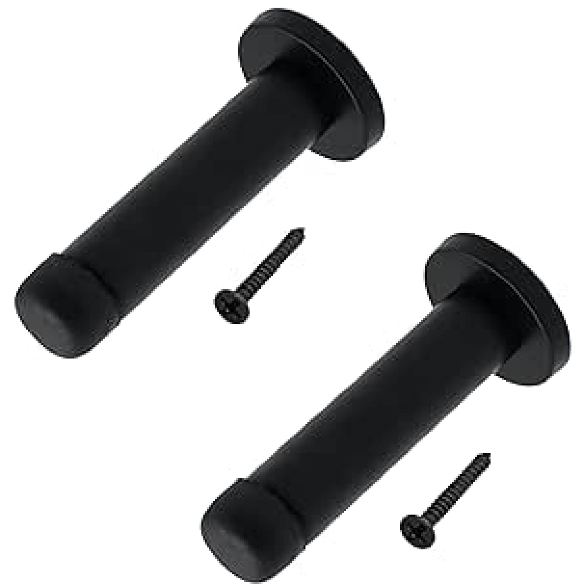 EAI Matt Black Mounted Doorstop - Pack of 2 | Decorative Wall, Door & Skirting Mount Door Stopper with Concealed Fixings | Reduces Noise & Prevents Damage to Walls & Door Handles