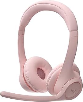 Zone 300 Wireless Bluetooth Headset with Noise-Canceling Microphone, Compatible with Windows, Mac, Chrome, Linux, iOS, iPadOS, Android – Rose