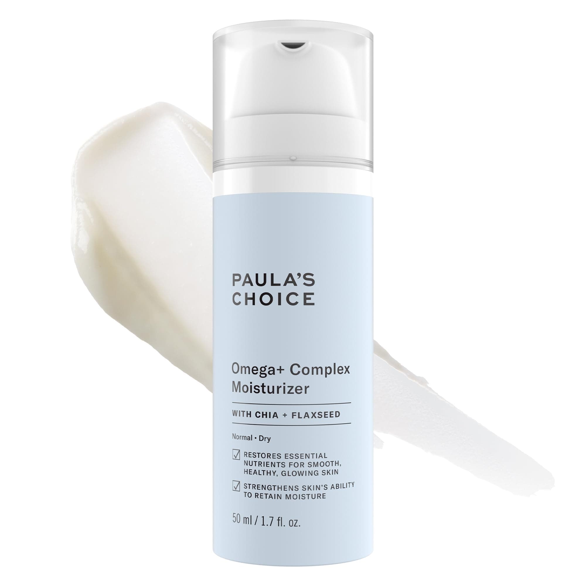 Omega+ Complex Lightweight Face Moisturizer, Shea Butter & Plant Oils, Brightening Vitamin C - For Dry & Sensitive Skin - 50 ml