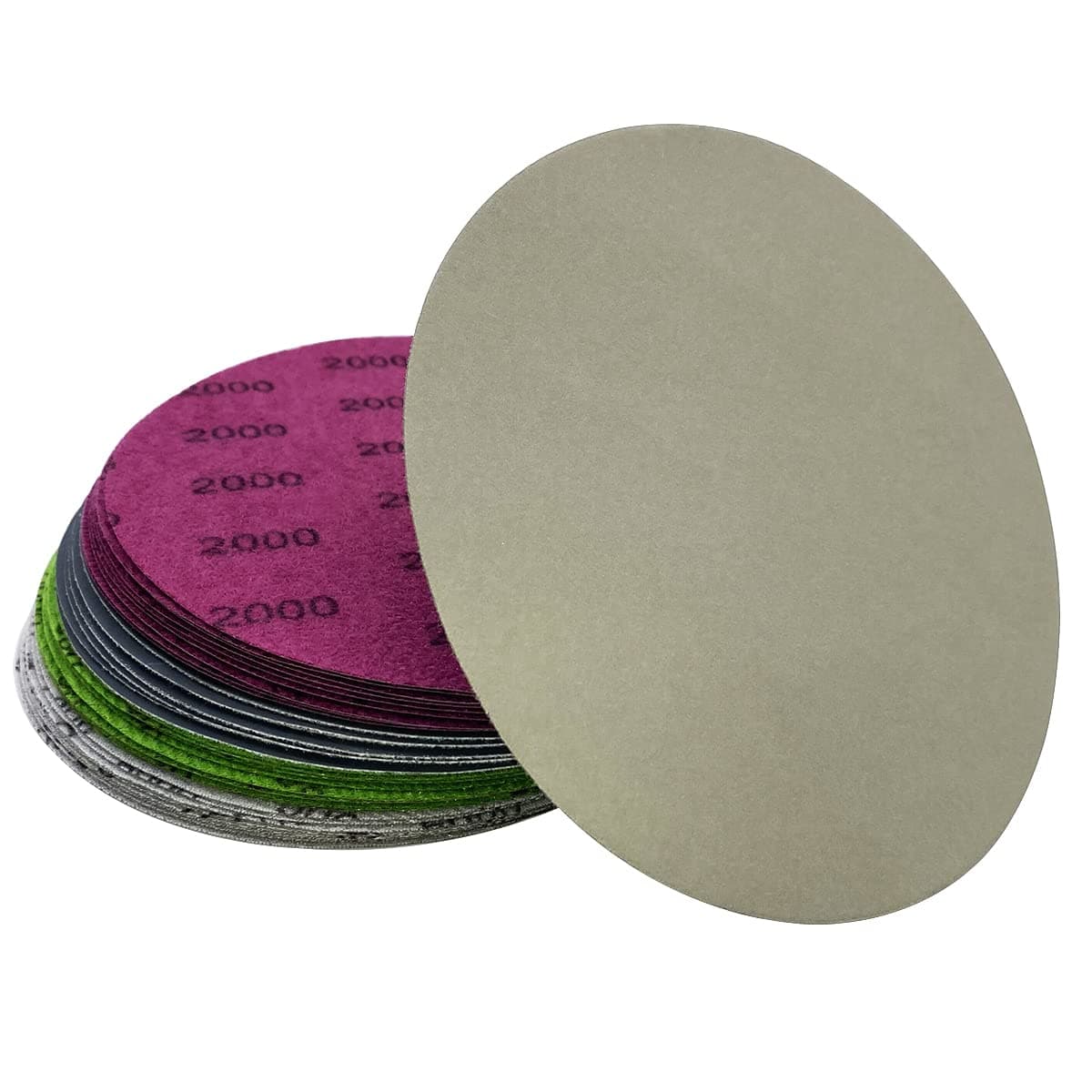 6 Inch Wet Dry Sandpaper, 40 PCS Assorted Grit Sanding Disc (1000/2000/3000/5000) with Premium Silicon Carbide, Hook and Loop Polish Sandpaper for Auto, Wood or Metal Polishing and Sanding