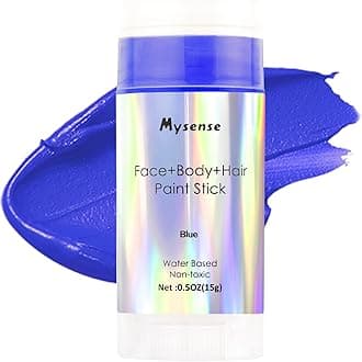 Mysense Blue Face Body Hair Paint Stick,Water Based Washable Temporary Hair Paint,Non-toxic Cream Body Paint for Adults Halloween Clown Avatar Smurf Mystique Cosplay Makeup,0.5oz(15g)