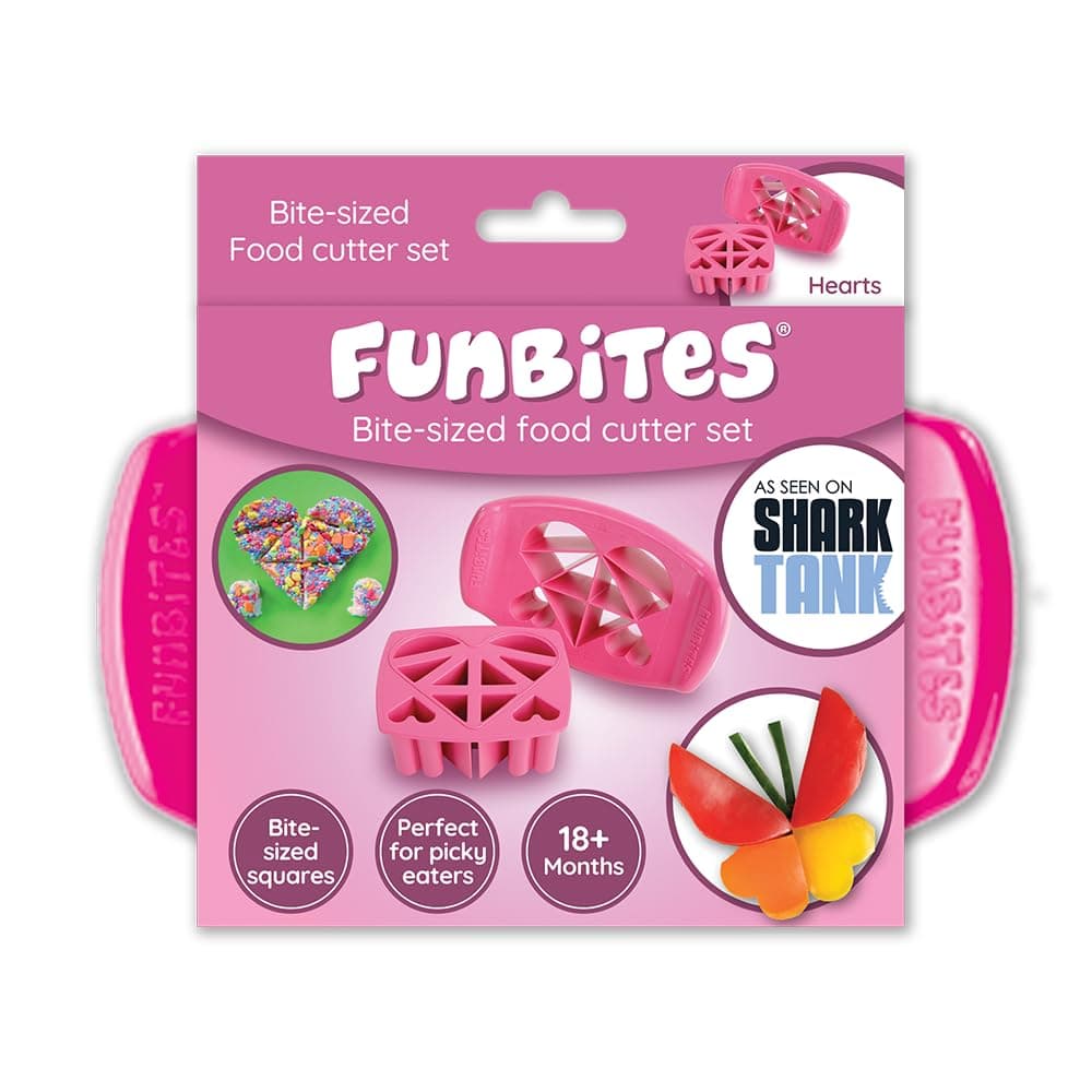 FunBites Hearts Shaped Food Cutter, Pink Hearts