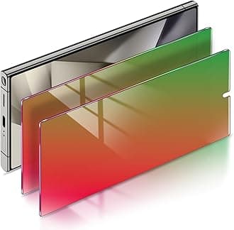 LYWHL 2 Pack for Samsung Galaxy S24 Ultra Privacy Screen Protector [Support Fingerprint Unlock], Colorful Gradient Anti Blue Light Anti Spy HD Screen Protector PET Material Film Easy Installation