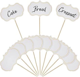 50 Pieces Cheese Markers for Charcuterie Board Buffet Labels Food Tags Blank Toothpick Flags Appetizer Signs Chalkboard Cupcake Toppers Picks for Wedding Birthday Party Decorations (White)