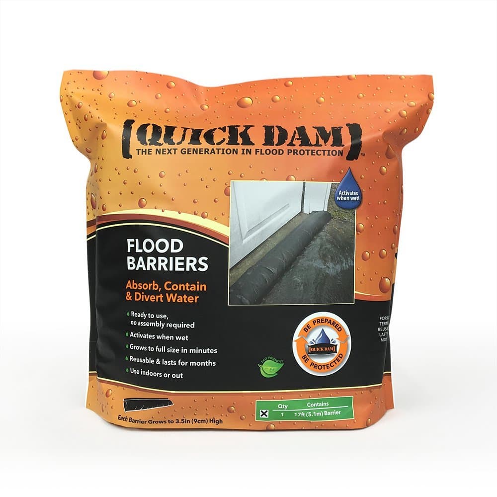 Quick Dam Water Activated Flood Barrier 17 feet, 1-Pack