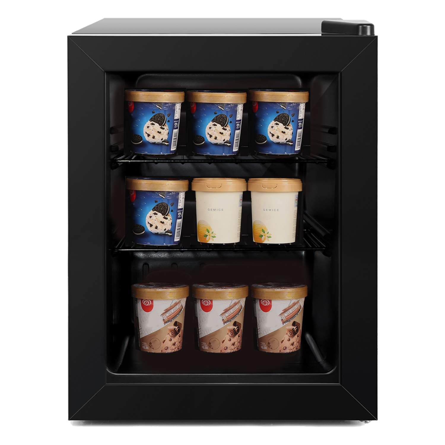 Northair Mini Freezer 1.1 Cu Ft with Glass Display Door 2.1 Cu Ft 7 Temperature Settings for Ice Cream/Breast Milk/Sea Food/High-alcohol Liquor (2.1 Cubic Feet)