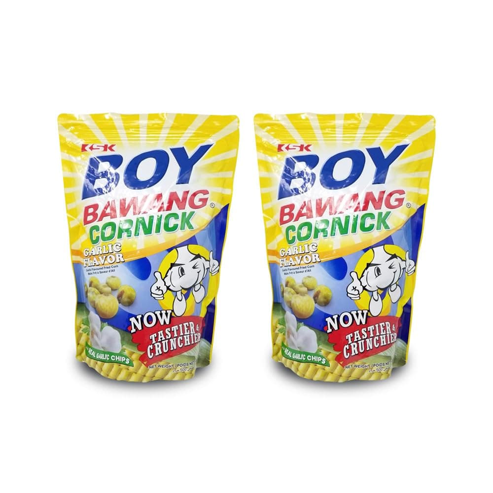 Boy Bawang Cornick Garlic Flavor 17.6 oz Large Size Bag (Pack of 2)