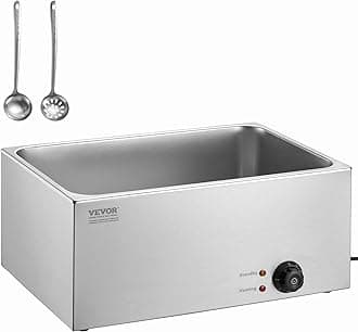 VEVOR Commercial Food Warmer 24QT Bain Marie 1200W Electric Buffet Warmer Steam Table Food Warmer Countertop Stainless Steel Food Warmer Wet or Dry Use for Parties, Catering and Restaurant
