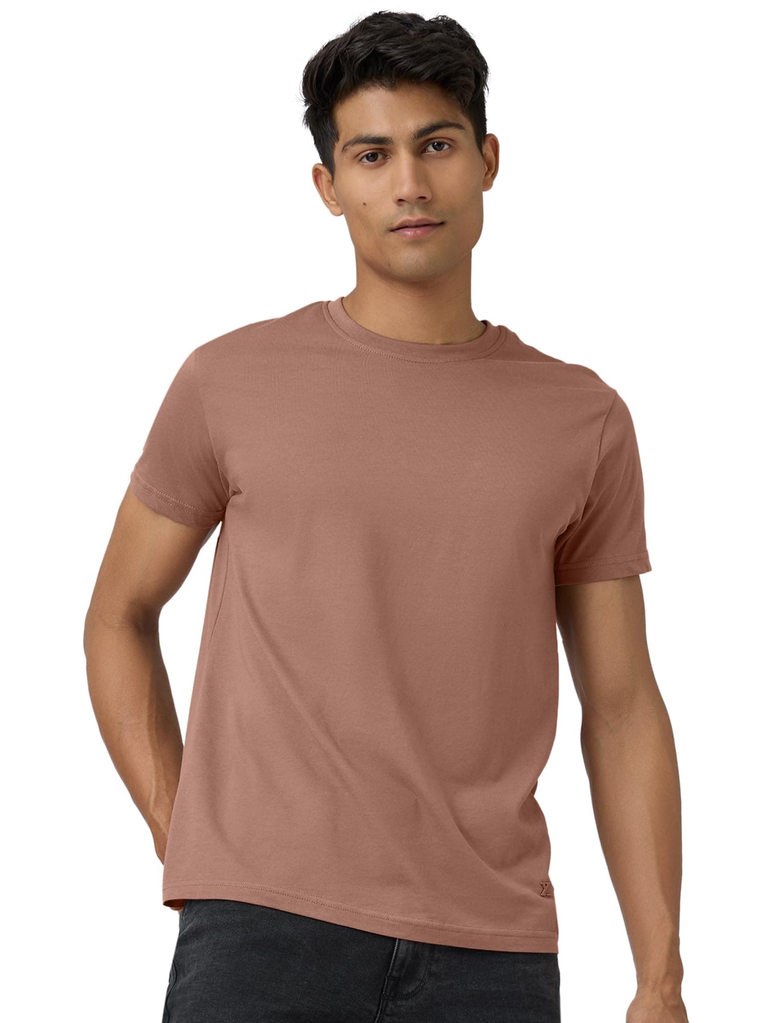 XYXX Cotton Round Neck Regular Fit Solid Tshirt for Men