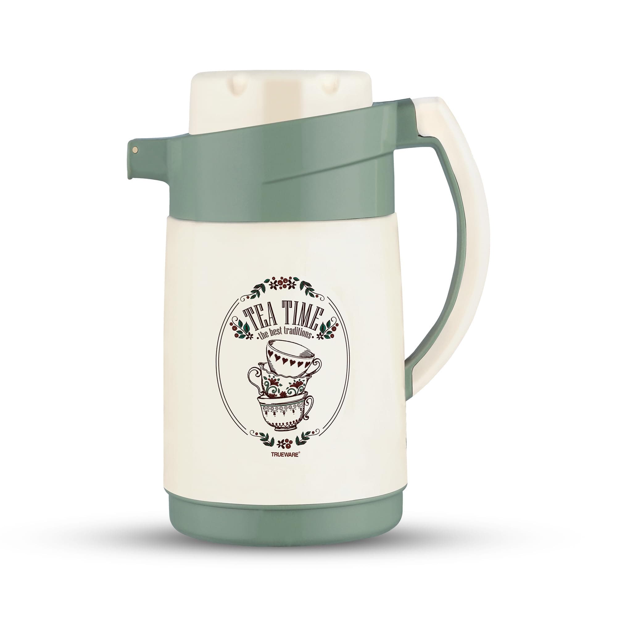 Aqua Jug Insulated Flask -1000 Ml | Insulated Tea Pot Kettle Inner Steel Outer Plastic | Hot & Cold | Food Grade Plastic | Lightweight BPA-Free | Wide Mouth Design | Ideal for Office, Travel