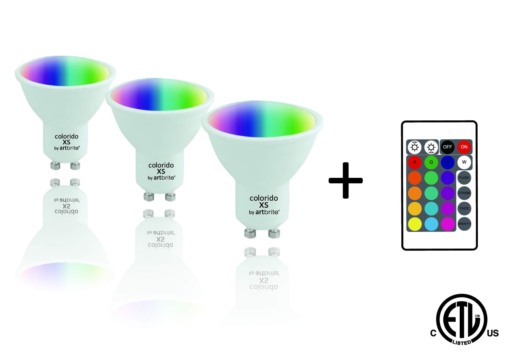 RGBW Gu10 LED Dimmable Spot Light, 16 Color Changing Light Bulb 4 Mode Change with Remote Control, Memory Function, Ideal Lighting for Home Decoration,Stage,Bar,Party (3-Pack）