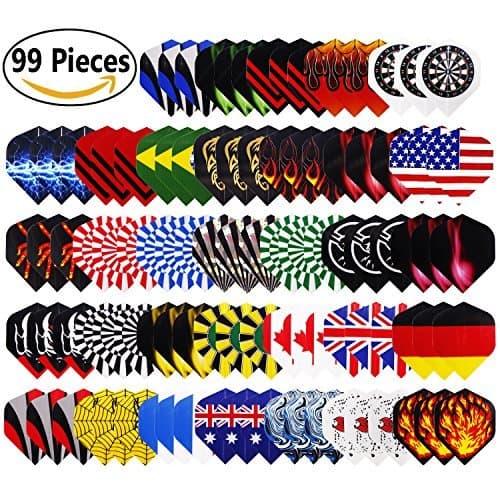 99 Pieces Durable Wholesale Dart FLight Set National Flag Cool Styles 2D/3D Dart Flights 33 Sets(33 Sets, 99 Pcs)