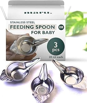 MARU Paladai for Baby Feeding Set of 3-20ml Each, New Born Baby Essentials - Multiple Uses as Milk Feeder, Medicine Dropper & Feeding Spoon - Perfect for Newborns and Babies Age 6 to 12 Months