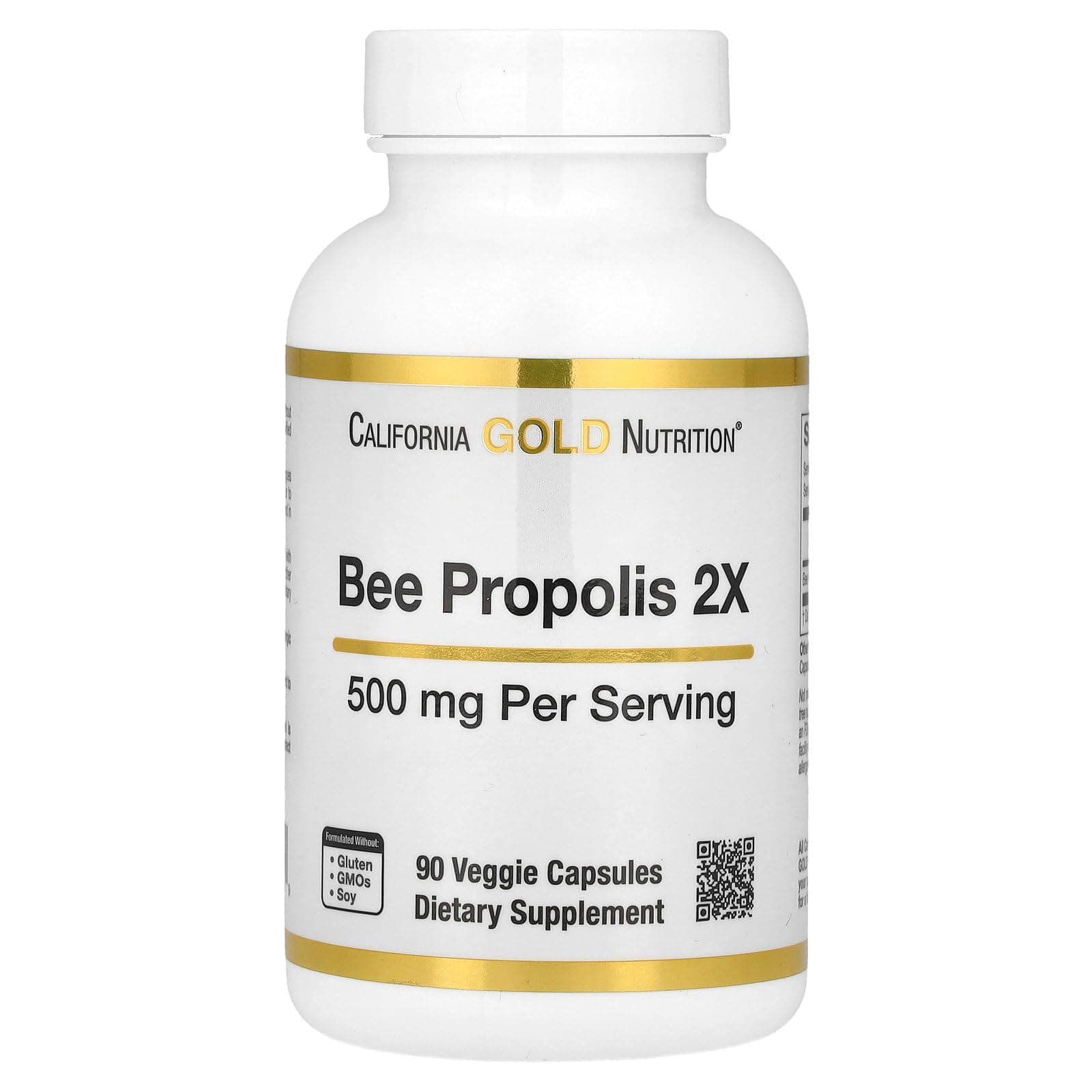 Bee Propolis 2X Potency, Concentrated Extract 500 mg, Equivalent to 1000 mg of Natural Propolis, Support Immune Health & Vitality, 90 Veggie Capsules