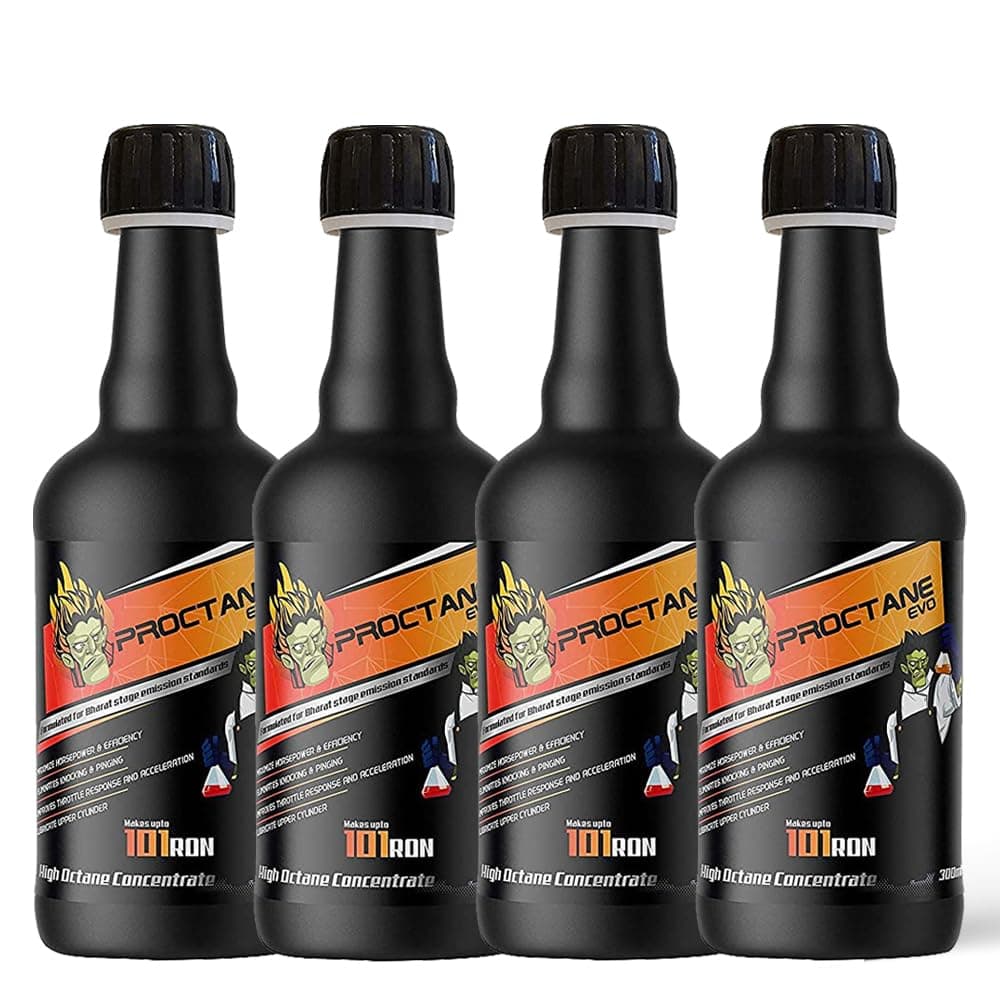High Octane Concentrate Booster for Max Engine Power, High Mileage Performance and Efficiency; Suitable for All Petrol Vehicles (300 ml (Pack of 4))