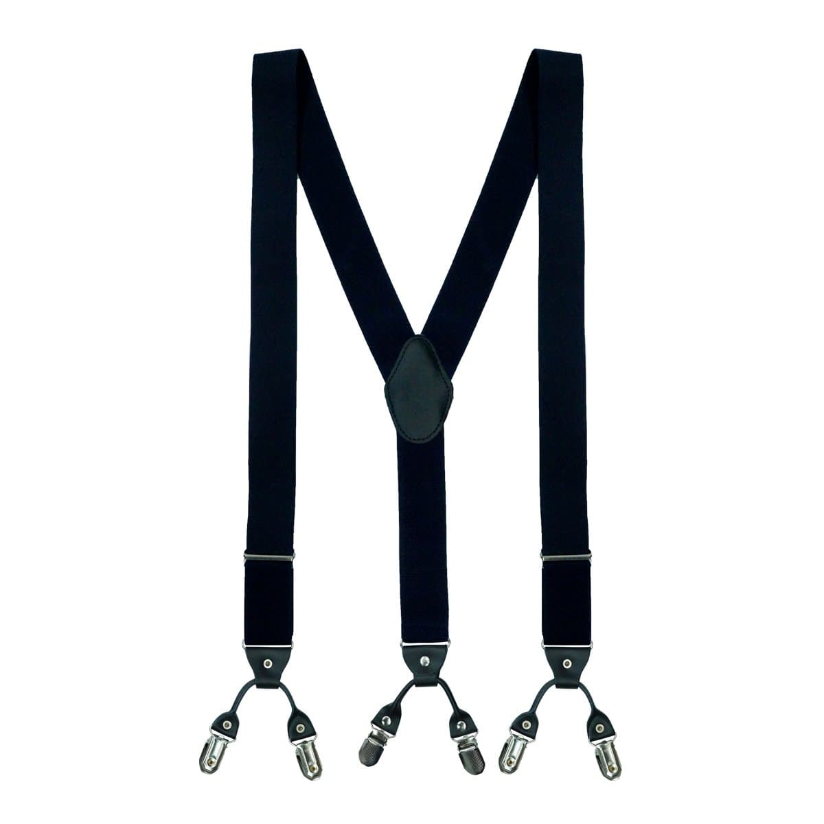 The Tie Hub Carbon Black Y-Back Clip On Suspender for Men